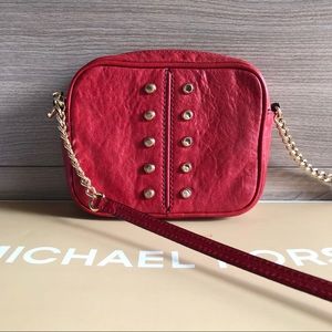 Michael Kors Red Leather Crossbody